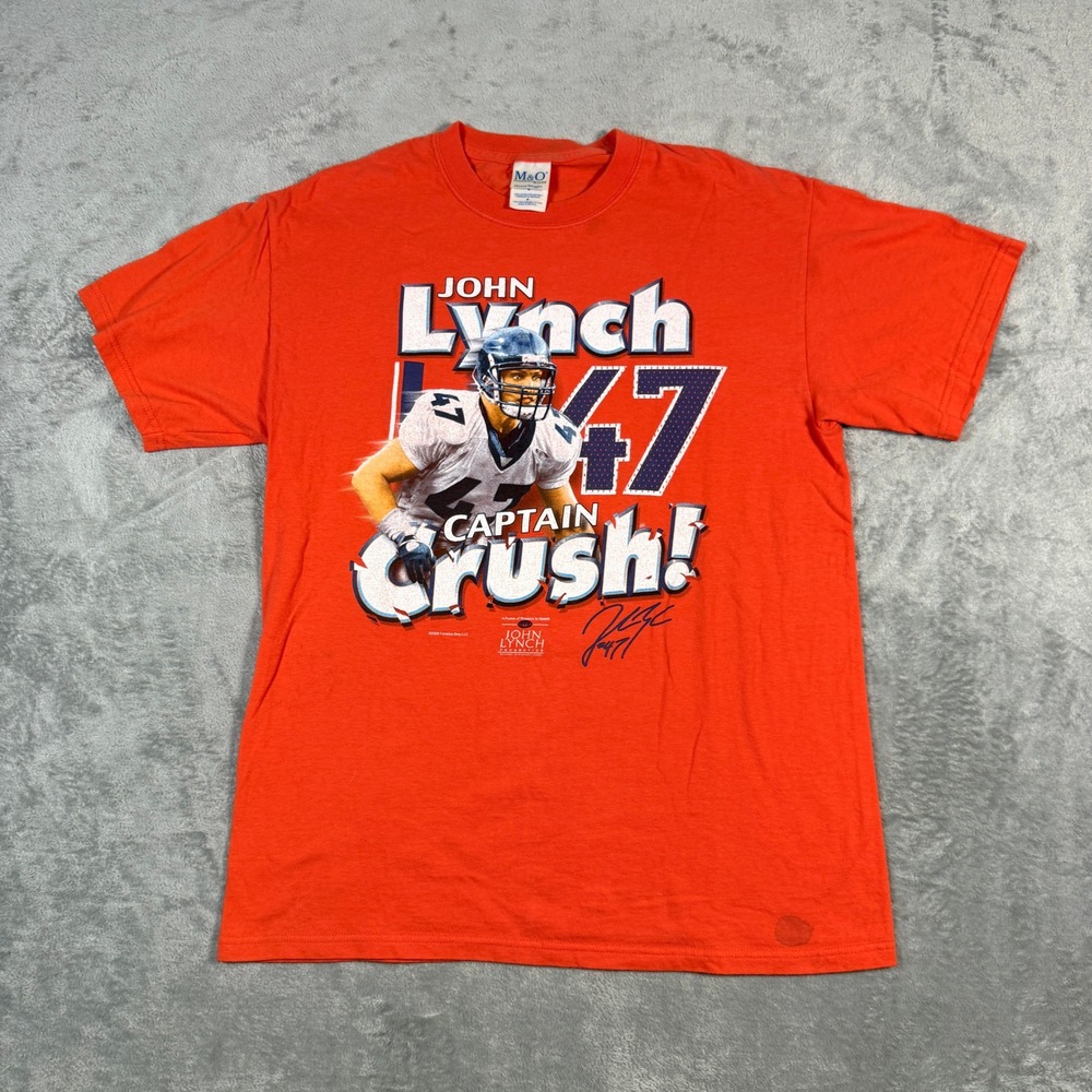 VintageMens M T-Shirt John Lynch Captain Crush Denver Broncos Orange 2006